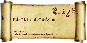 Mátis Ádám névjegykártya